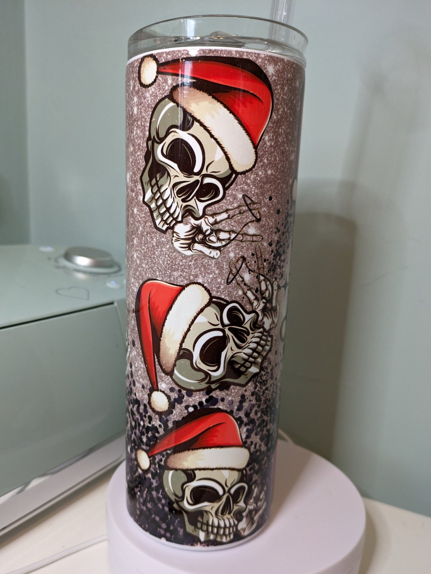 Dead inside Christmas skinny tumbler