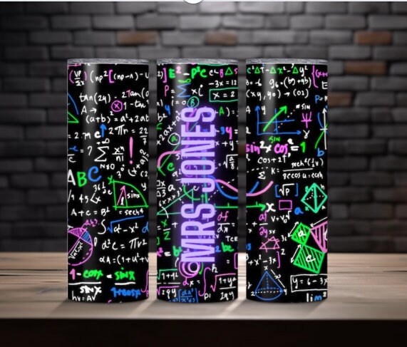 Personalised Maths geek equation teachers skinny tumbler
