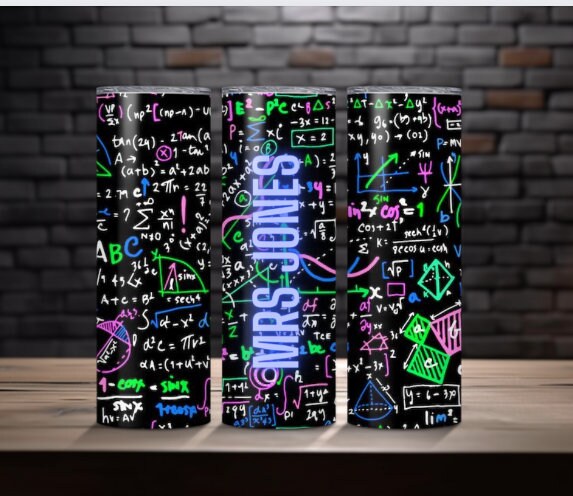 Personalised Maths geek equation teachers skinny tumbler