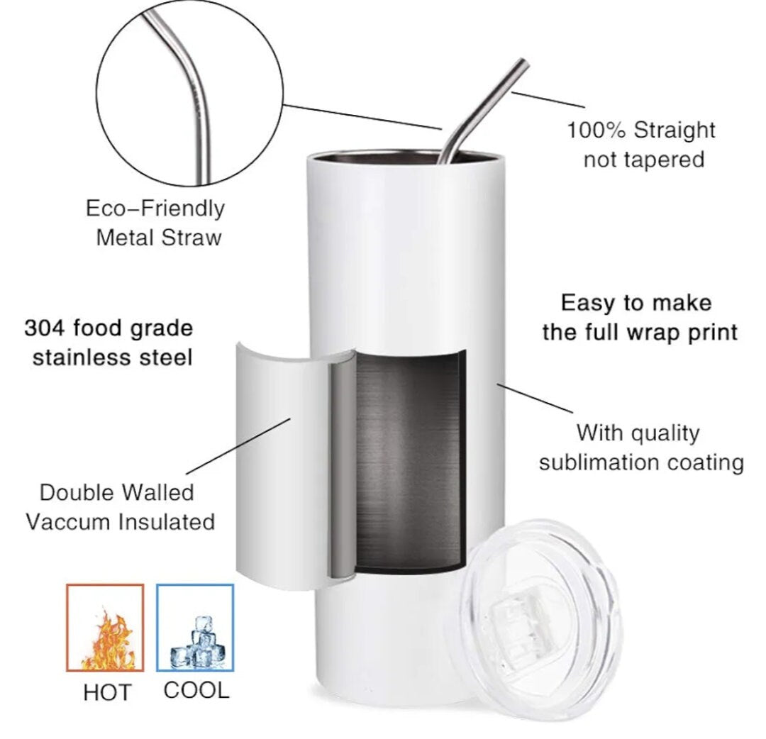 Green and silver personalised marble skinny tumbler gift