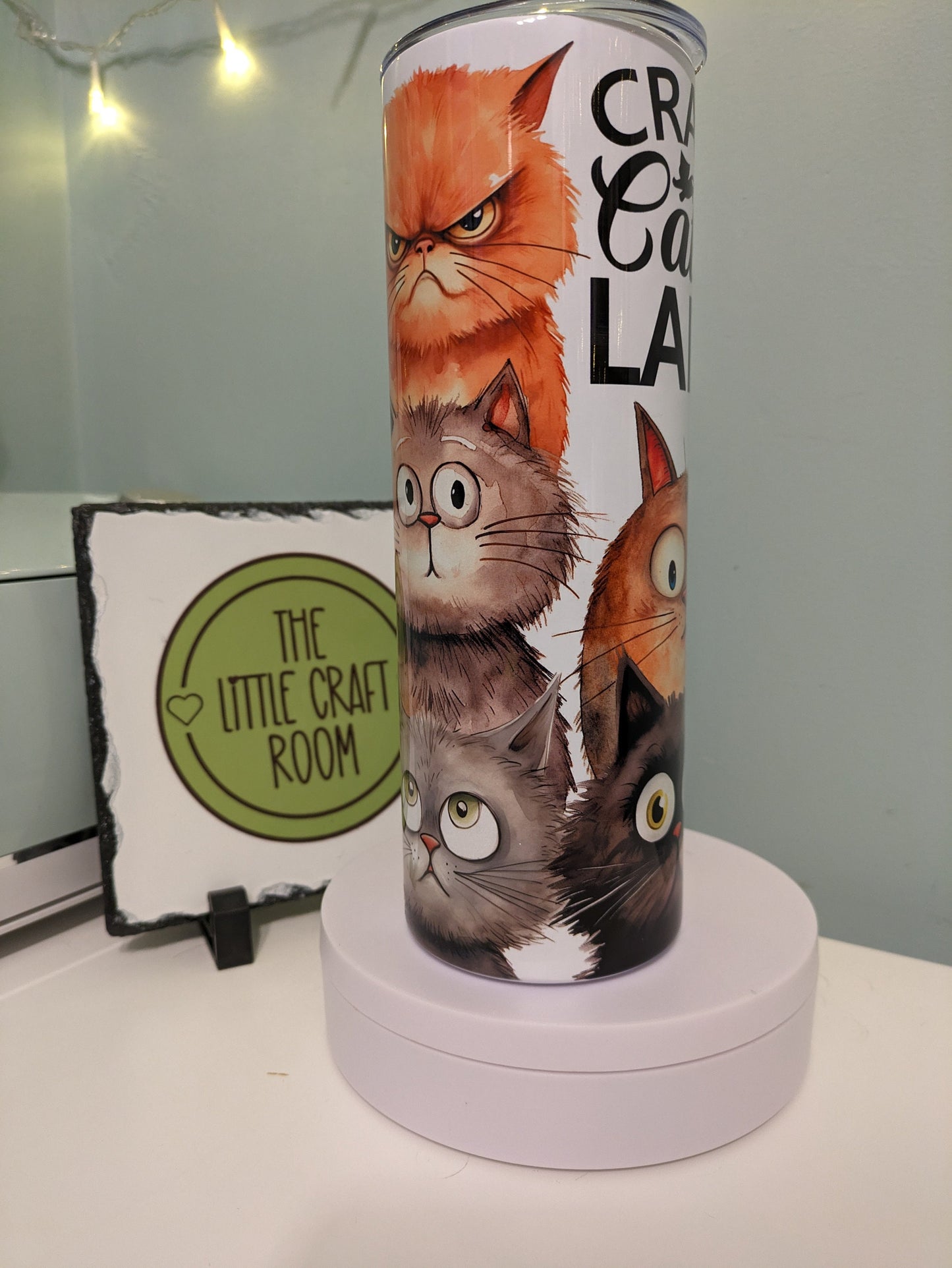 Crazy cat lady funny skinny tumbler gift
