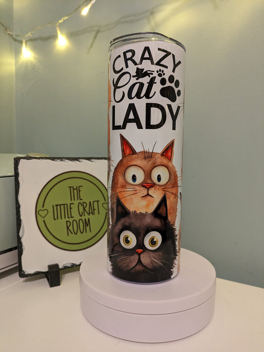 Crazy cat lady funny skinny tumbler gift