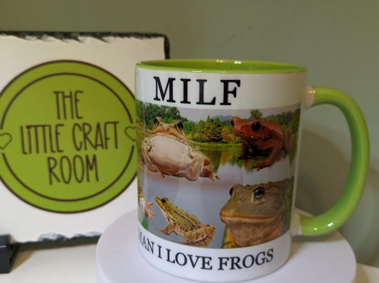 MILF man I love frogs meme green handle Mug