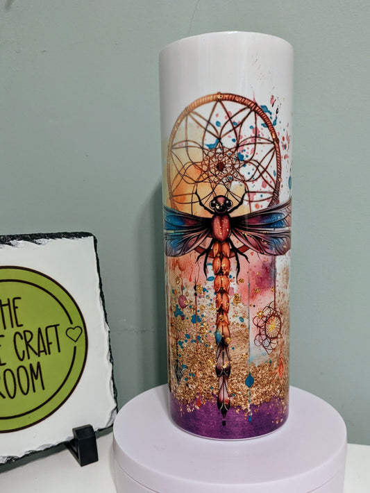 Dragonfly dreamcatcher skinny tumbler gift