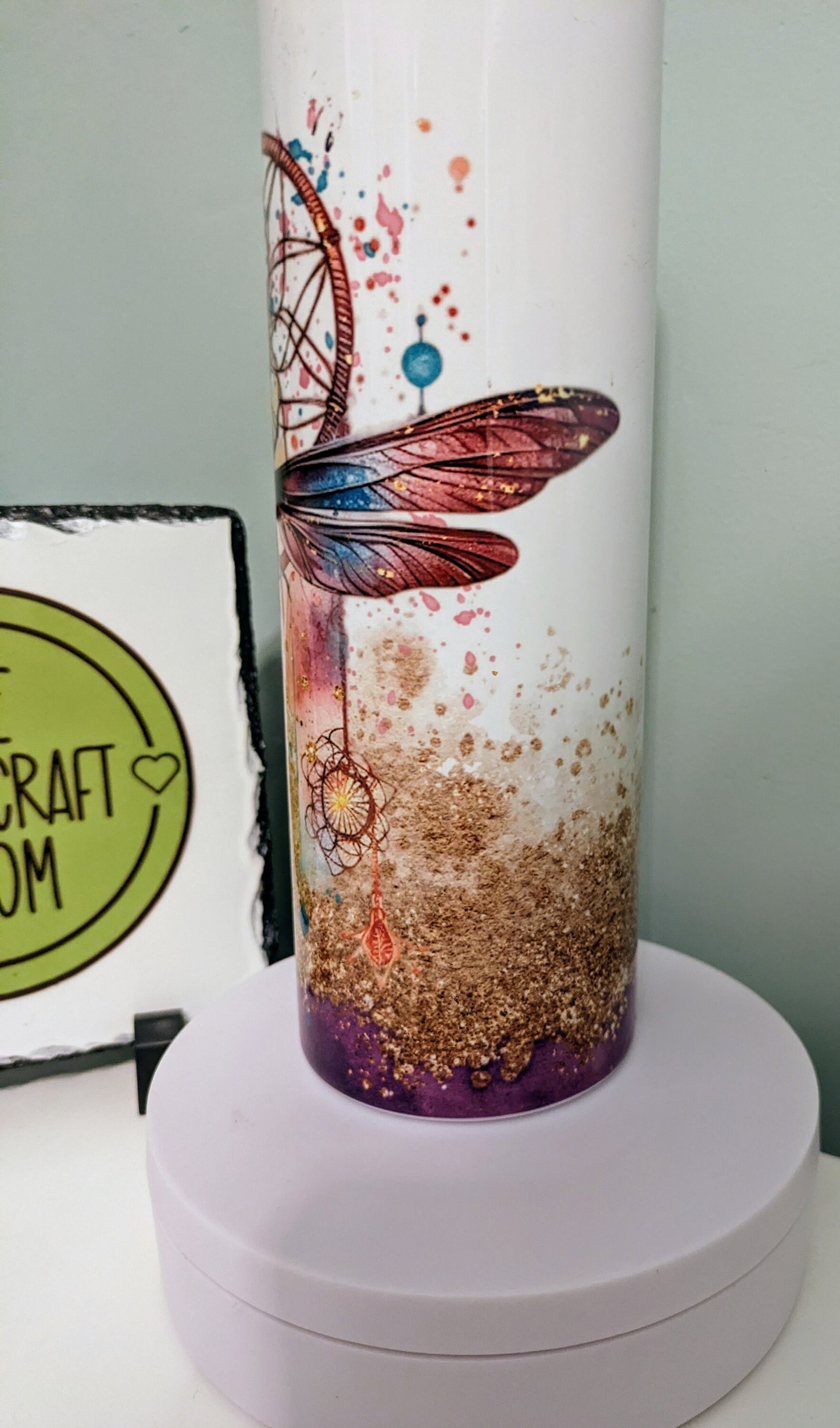 Dragonfly dreamcatcher skinny tumbler gift