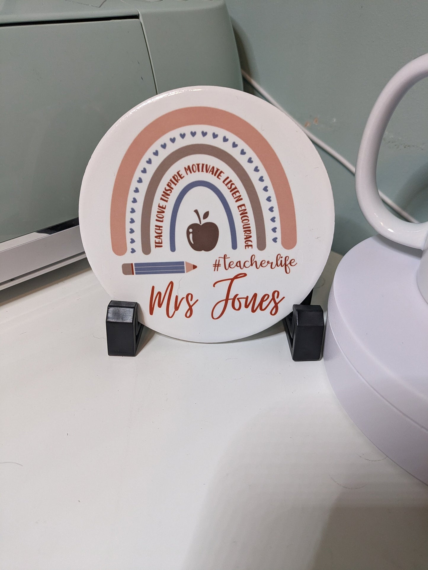 Personalised teacher life mug and coaster set Christmas gift