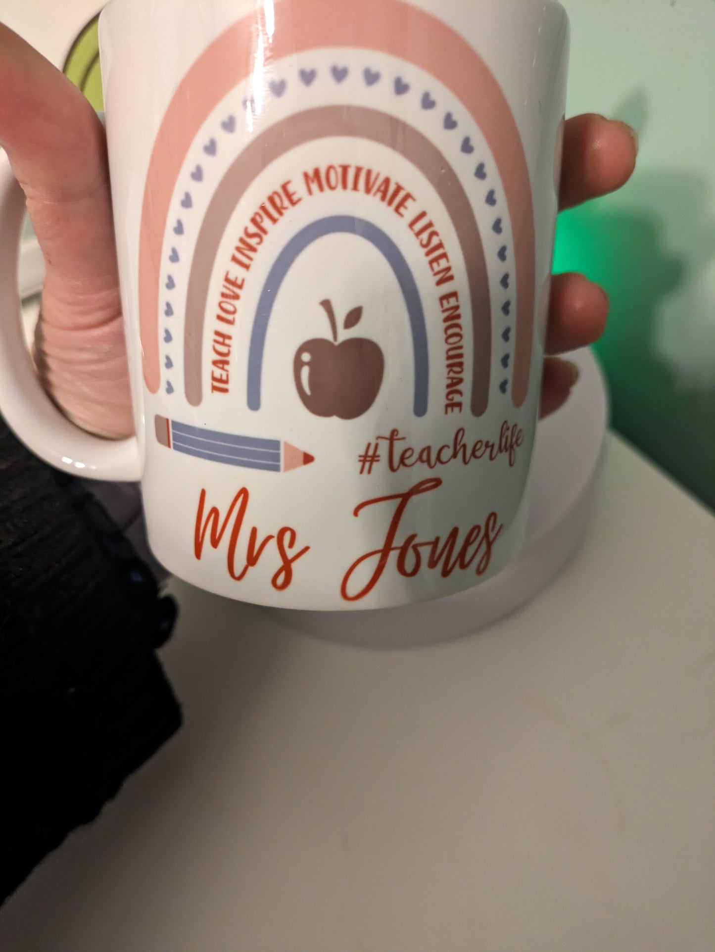 Personalised teacher life mug and coaster set Christmas gift