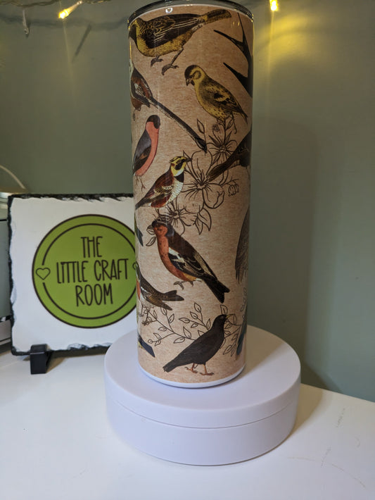 Birdwatcher vintage birds skinny tumbler gift