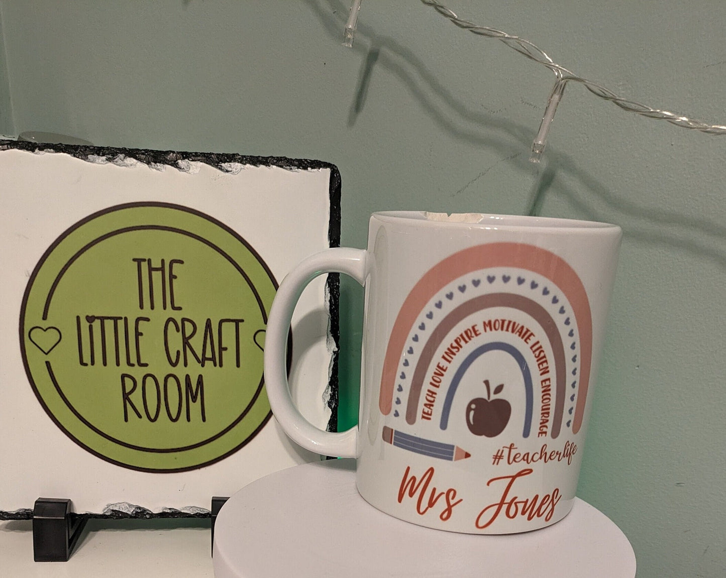 Personalised teacher life mug and coaster set Christmas gift