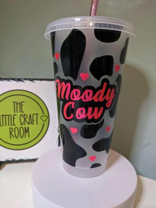 Moody Cow print Cold Cup gift